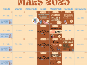 Événements à venir en MARS 2025